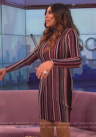 Wendy’s multicolored stripe dress on The Wendy Williams Show