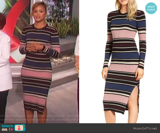 Barrow Stripe Midi Dress by Cupcakes and Cashmere worn by Eve on The Talk