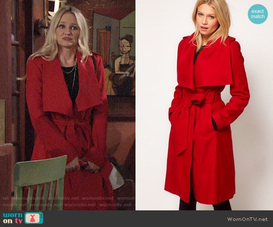 Ted Baker Belted Coat with Big Collar worn by Sharon Newman (Sharon Case) on The Young and the Restless