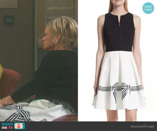 'Natalea' Bow Stripe Pleated Dress by Ted Baker worn by Kayla Brady (Mary Beth Evans) on Days of our Lives