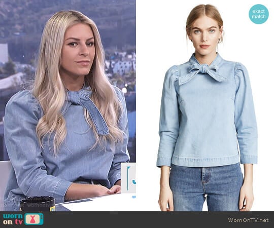 'Wes' Blouse by Ulla Johnson worn by Morgan Stewart on E! News