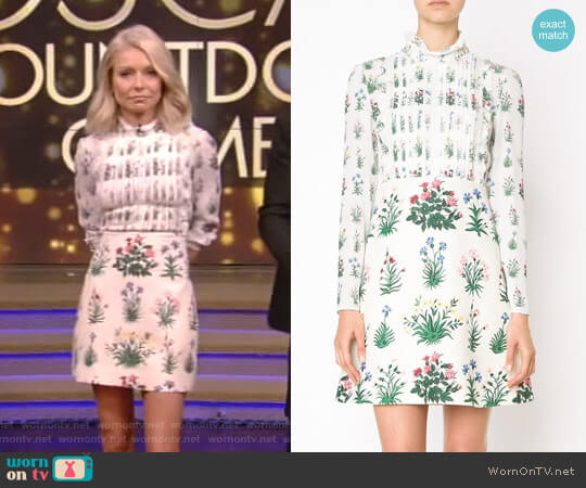 Embroidered Celia Birtwell Floral Dress by Valentino worn by Kelly Ripa on Live with Kelly and Mark