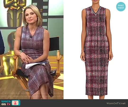 Jacquard-Knit Midi-Dress by Victoria Beckham worn by Amy Robach on Good Morning America