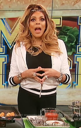 Wendy’s white studded hoodie on The Wendy Williams Show