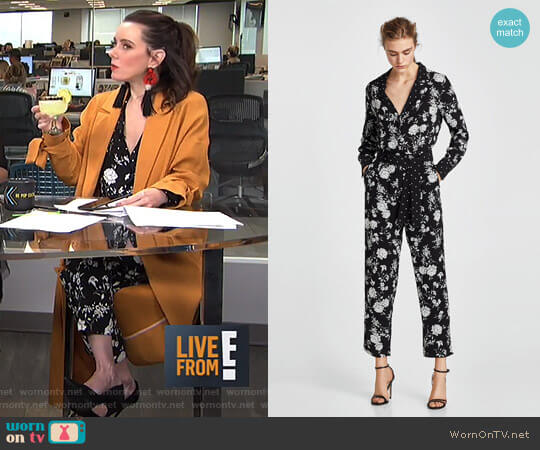 Floral Print Jumpsuit by Zara worn by Melanie Bromley on E! News