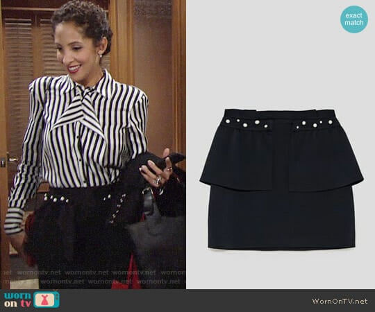 Zara Skirt with Pearl Beads worn by Lily Winters (Christel Khalil) on The Young and the Restless