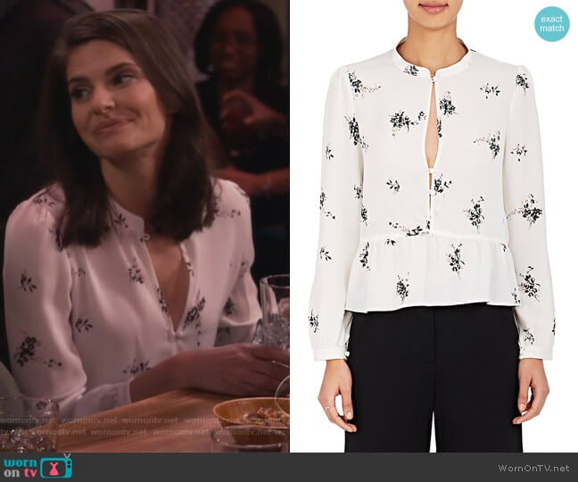 Lox Silk Peplum Blouse by ALC worn by Leslie Curry (Lindsey Kraft) on Living Biblically