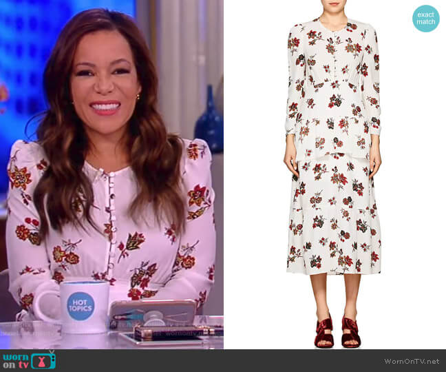 Zandra Floral Silk Crepe Dress by A.L.C. worn by Sunny Hostin on The View