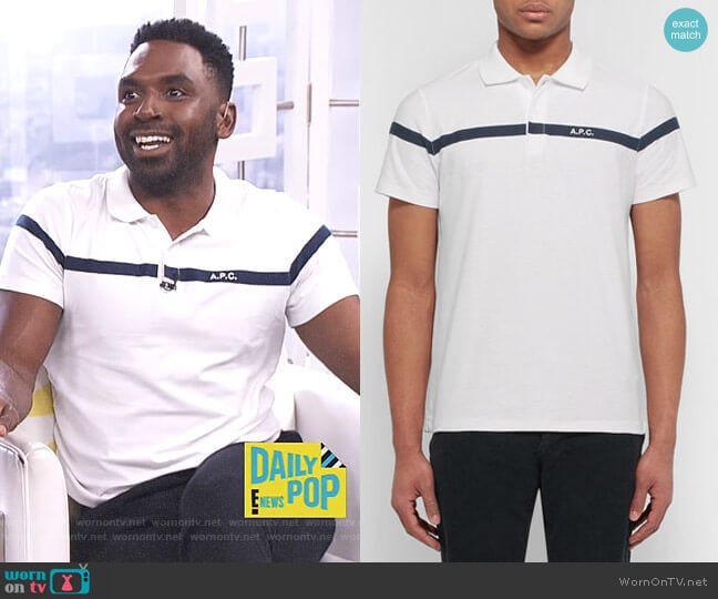 Henri Embroidered Polo Shirt by APC worn by Justin Sylvester on E! News