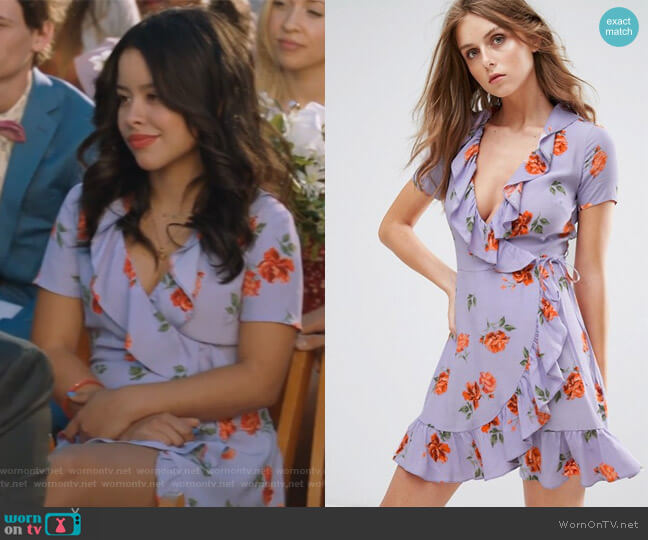 Wrap Front Dress With Ruffle Hem In Vintage Floral by Nobody's Child worn by Mariana Foster (Cierra Ramirez) on The Fosters