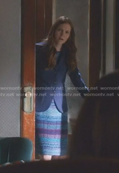 Abby's blue striped knit dress on Scandal