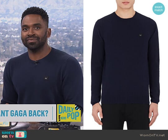 Dasher O Face Wool Sweater by Acne Studios worn by Justin Sylvester on E! News