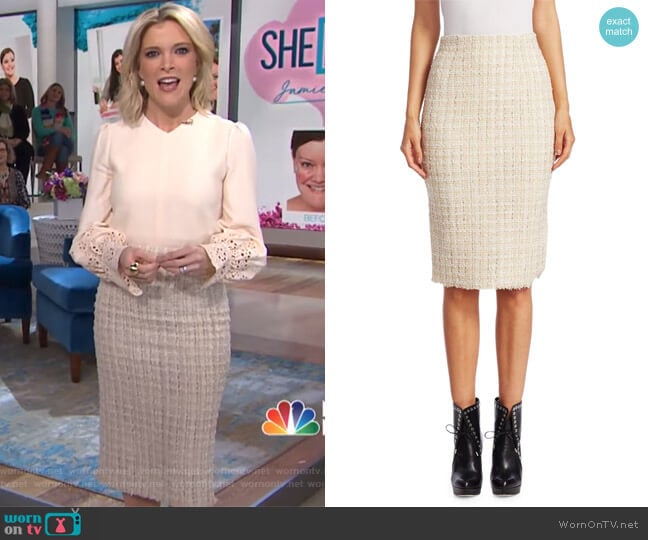 Wool Tweed Pencil Skirt by Alexander McQueen worn by Megyn Kelly on Today