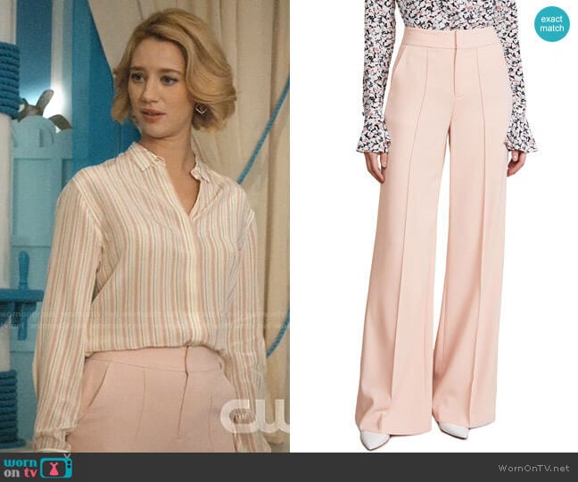 Alice + Olivia Dylan Blush Pants worn by Petra Solano (Yael Grobglas) on Jane the Virgin