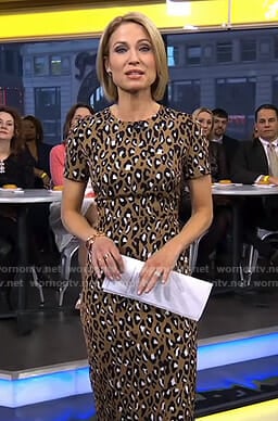 Amy’s brown leopard print dress on Good Morning America