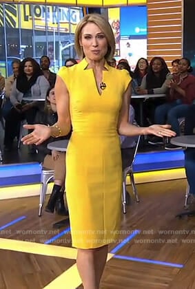 Amy’s yellow v-neck dress on Good Morning America