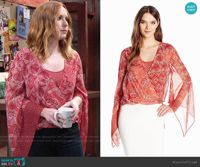 Bcbgmaxazria Nickelette Top worn by Mariah Copeland (Camryn Grimes) on The Young and the Restless