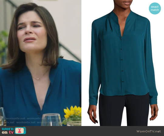 Bea Silk Blouse by Elie Tahari worn by Heather Hughes (Betsy Brandt) on Life in Pieces