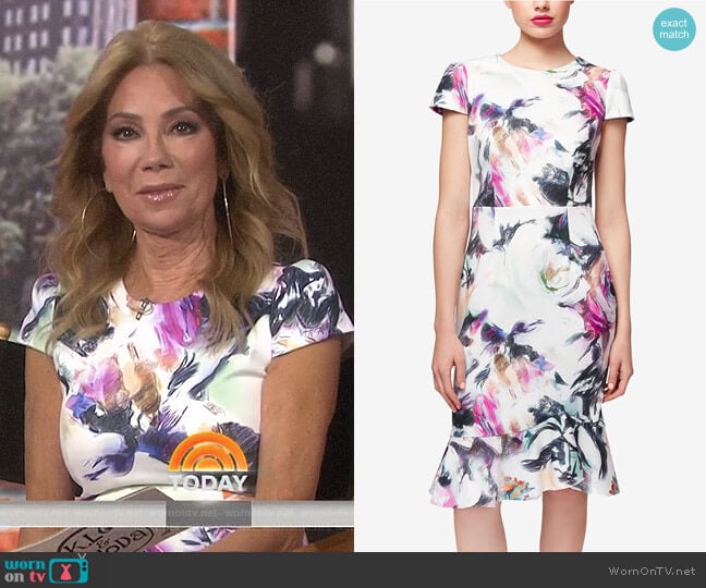 Floral-Print Ruffle-Hem Dress by Betsey Johnson worn by Kathie Lee Gifford on Today