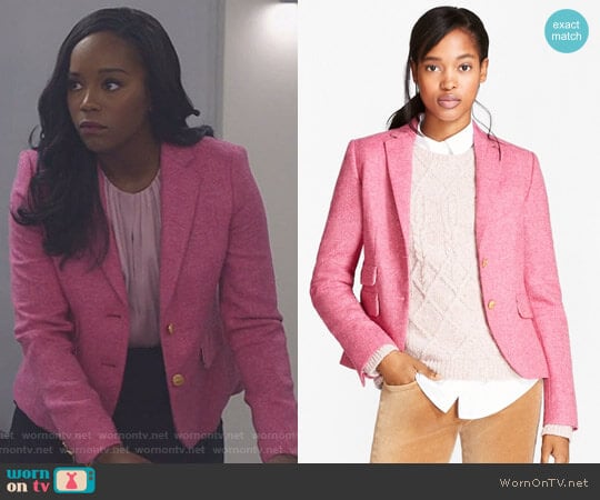 Wool Tweed Jacket by Brooks Brothers worn by Aja Naomi King worn by Michaela Pratt (Aja Naomi King) on Scandal