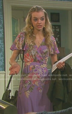 Claire’s purple floral maxi dress on Days of our Lives
