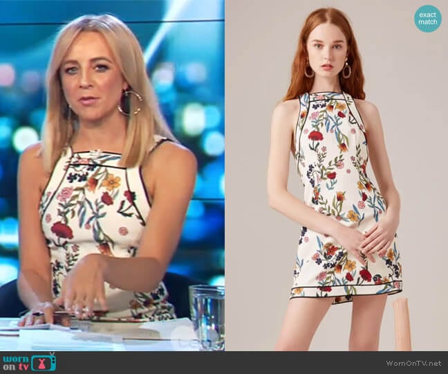 Entitle Short Sleeve Dress by C/Meo Collective worn by Carrie Bickmore on The Project