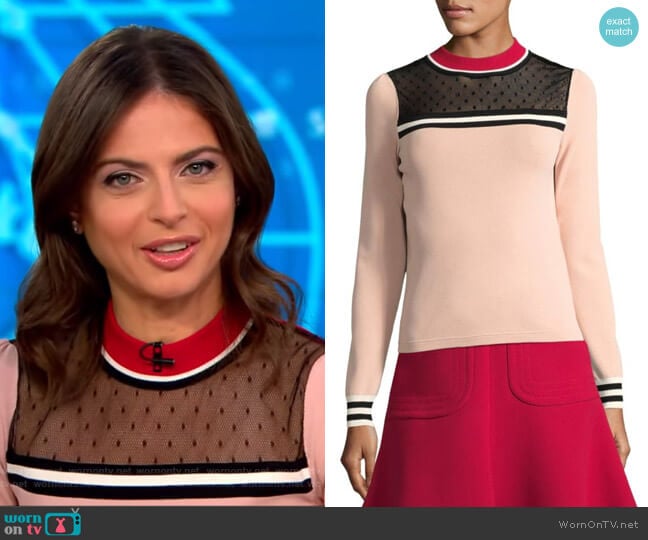 Colorblock Top by RED Valentino worn by Bianna Golodryga on CBS Mornings