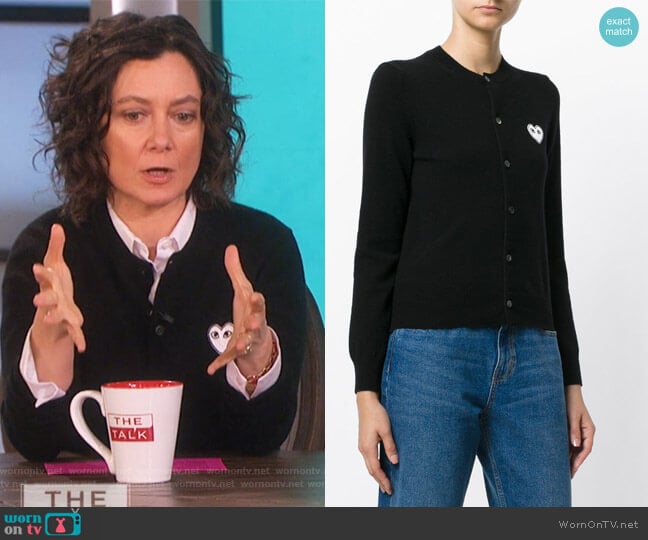 Heart Logo Cardigan by Comme Des Garcons Play worn by Sara Gilbert on The Talk