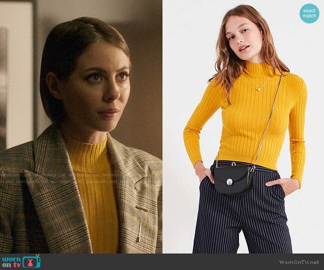 Cooperative Cindy Ribbed Mock-Neck Sweater worn by Thea Queen (Willa Holland) on Arrow