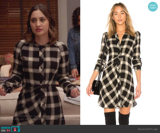 Plaid Button Down Dress by Derek Lam 10 Crosby worn by Ana Torres (Francia Raisa) on Grown-ish