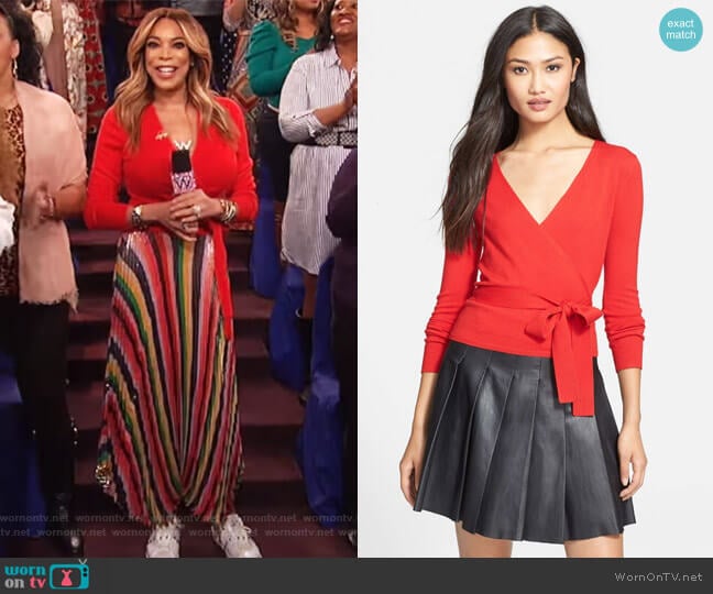 'Ballerina' Cardigan Sweater by Diane von Furstenberg worn by Wendy Williams on The Wendy Williams Show