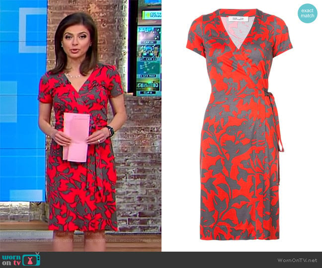 Julian short-sleeve wrap dress by Diane von Furstenberg worn by Bianna Golodryga on CBS Mornings