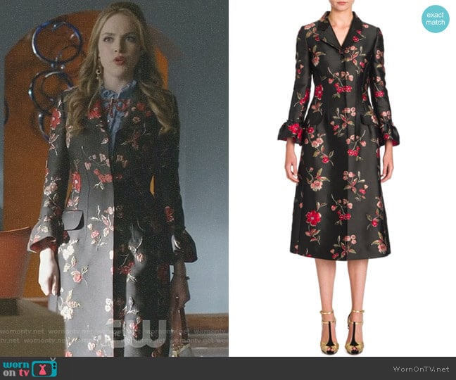 Floral Jacquard Coat by Dolce & Gabbana worn by Fallon Carrington (Elizabeth Gillies) on Dynasty