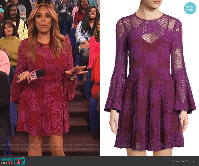 WornOnTV: Wendy’s red lace bell sleeve dress on The Wendy Williams Show ...