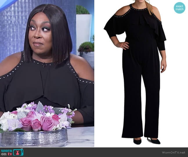 WornOnTV: Loni’s black cold shoulder jumpsuit on The Real | Loni Love ...