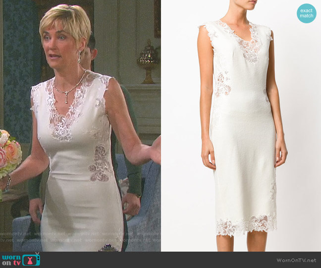 Lace Trim Dress by Ermanno Scervino worn by Eve Donovan (Kassie DePaiva) on Days of our Lives