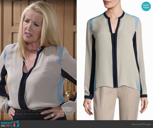 WornOnTV: Nikki’s colorblock blouse on The Young and the Restless ...