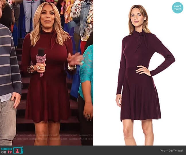 Tie Neck Sweater Dress by Eliza J worn by Wendy Williams on The Wendy Williams Show