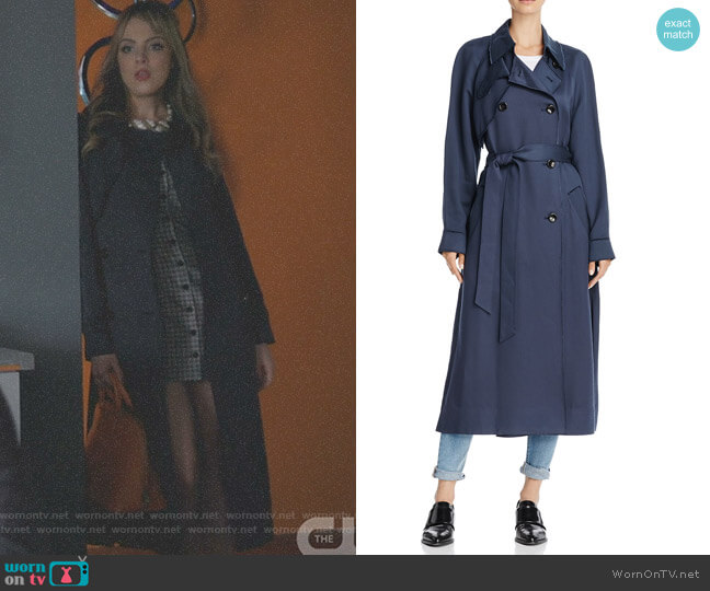 Dakotah Piqué Trench Coat by Elizabeth and James worn by Fallon Carrington (Elizabeth Gillies) on Dynasty