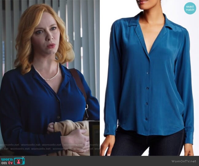 Adalyn washed-silk shirt by Equipment worn by Beth Boland (Christina Hendricks) on Good Girls