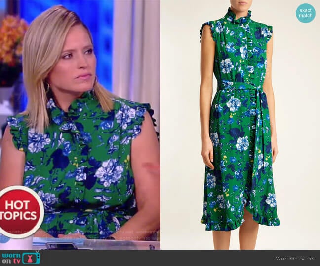 Sebla floral-print crepe dress by Erdem worn by Sara Haines on The View