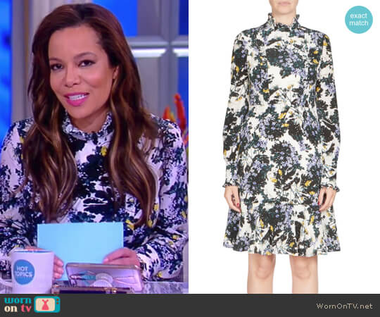 Bernette Floral-Print Dress by Erdem worn by Sunny Hostin on The View