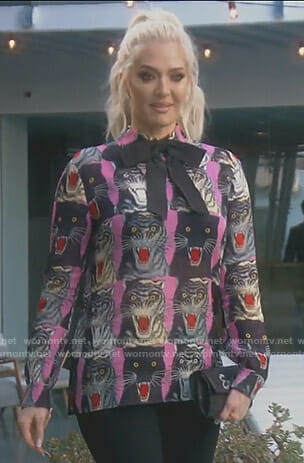 Erika's pink panther print blouse on The Real Housewives of Beverly Hills