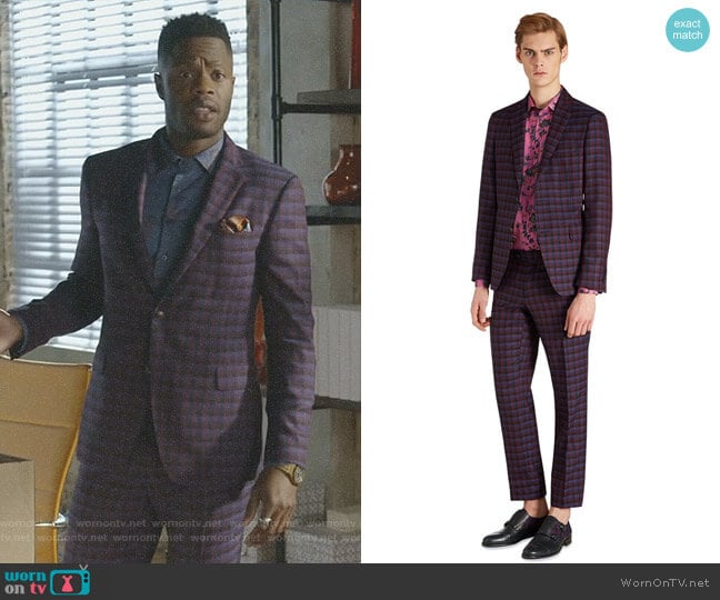 Check Suit by Etro worn by Jeff Colby (Sam Adegoke) on Dynasty