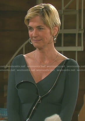 Eve’s grey zip-front dress on Days of our Lives