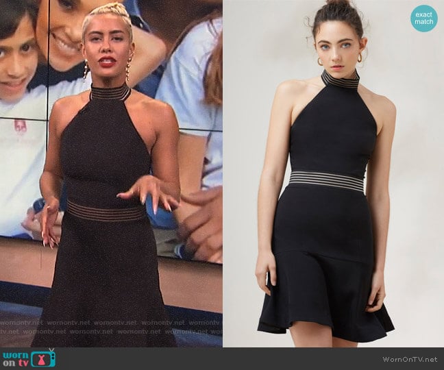 Firelight Halter Mini Dress by Finders Keepers The Label worn by Sibley Scoles on E! News