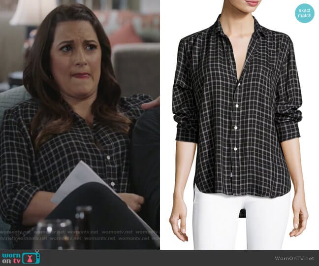 Eileen Button-Front Check Shirt by Frank & Eileen worn by Colleen Brandon-Ortega (Angelique Cabral) on Life in Pieces