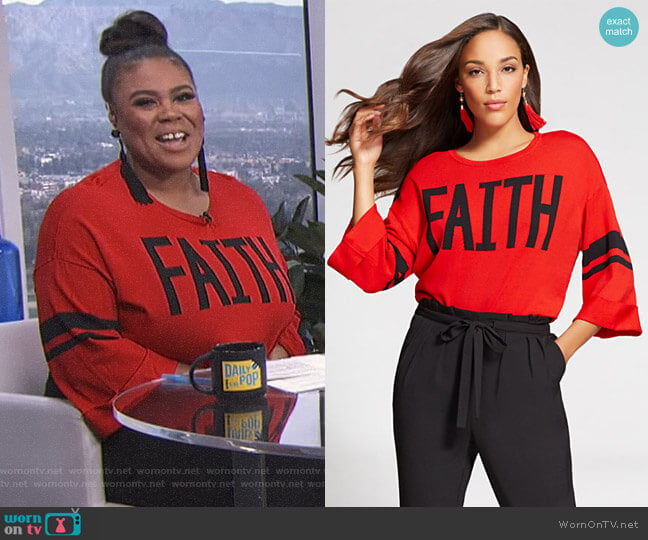 Gabrielle Union Collection 'Faith' Sweater by New York & Company worn by Nina Parker on E! News