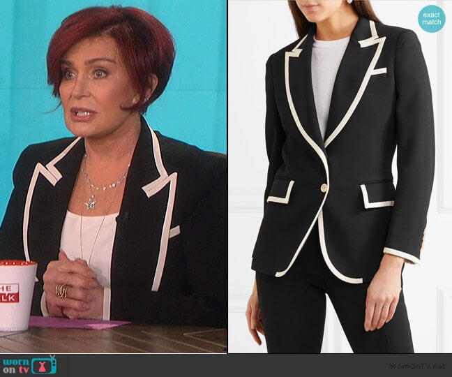 Grosgrain-Trimmed Cady Blazer by Gucci worn by Sharon Osbourne on The Talk