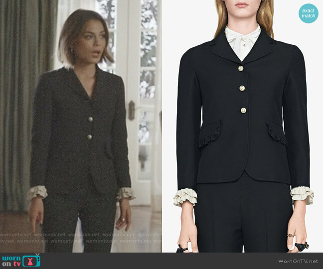 Silk Single-Breasted Jacket by Gucci worn by Cristal Flores (Nathalie Kelley) on Dynasty